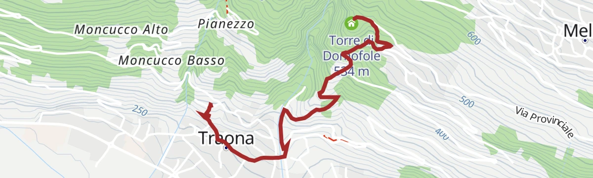 Route map: At Domofole Castle, a tower overlooking the lake